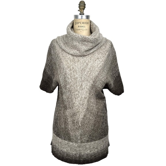 Fenn Wright Manson Sweaters - Fenn Wright Manson Women's Cowl‎ Turtleneck Tunic Sweater M Taupe Short Sleeve